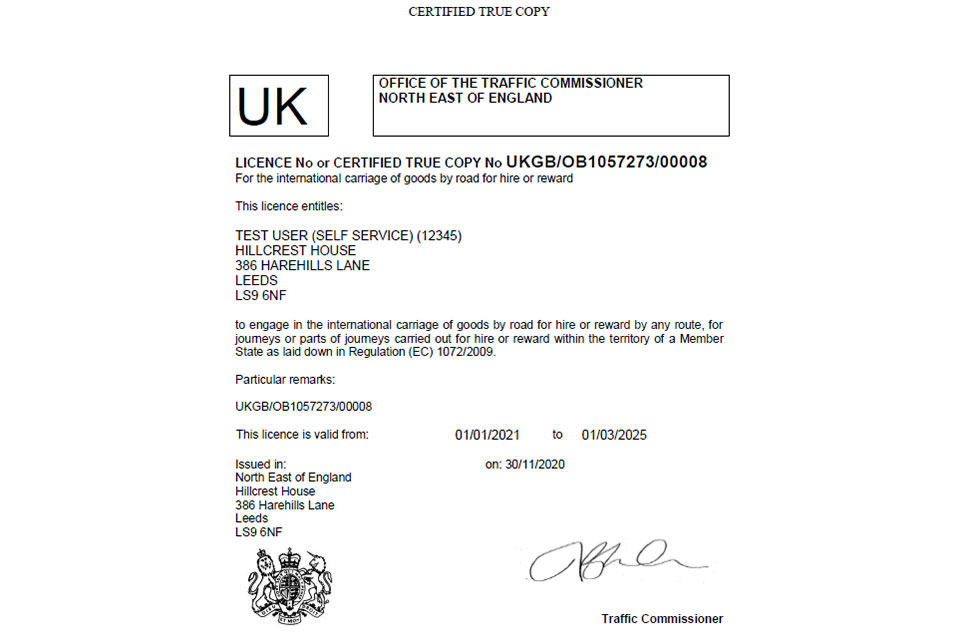 UK Licence for the Community.