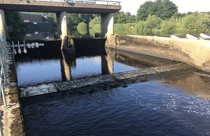 Image shows where the new eel pass and fish counter will be at Riding Mill