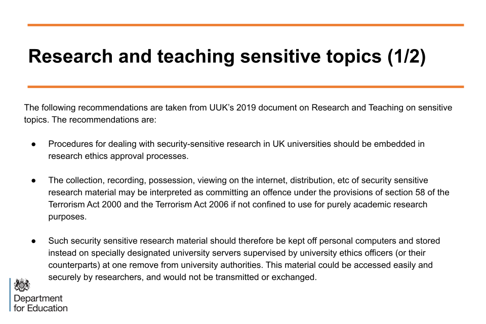 Image of slide 9: research and teaching sensitive topics (1 of 2)