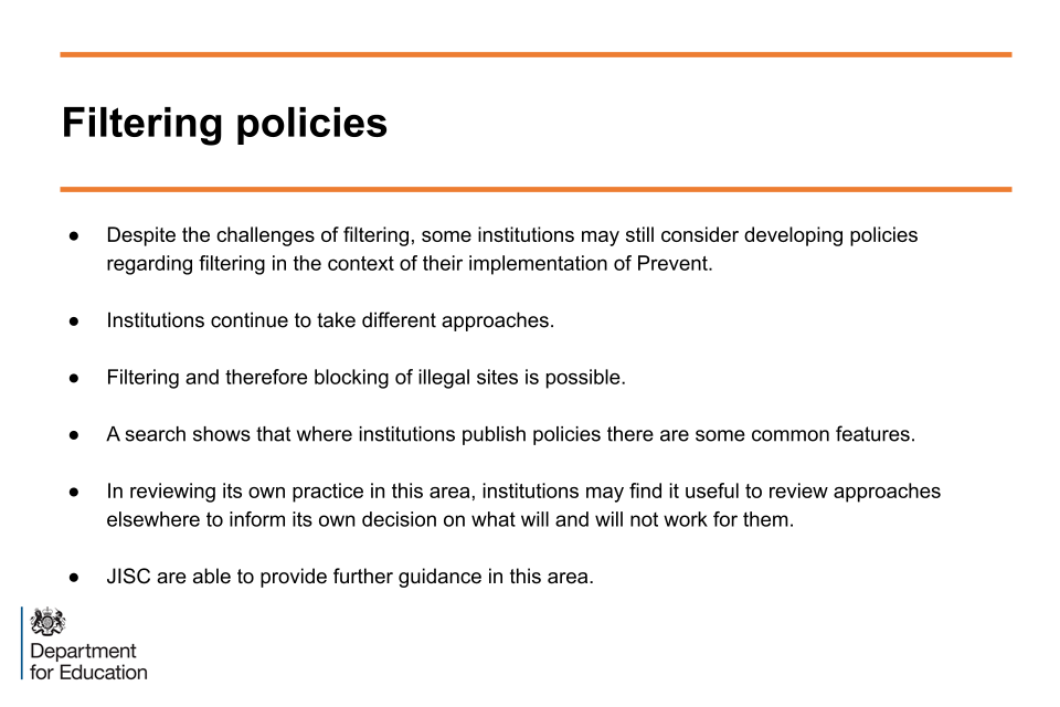 Image of slide 6: filtering policies