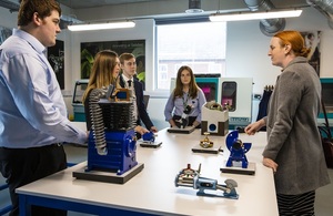 Students and Charlotte Nichols at the UTC in Warrington