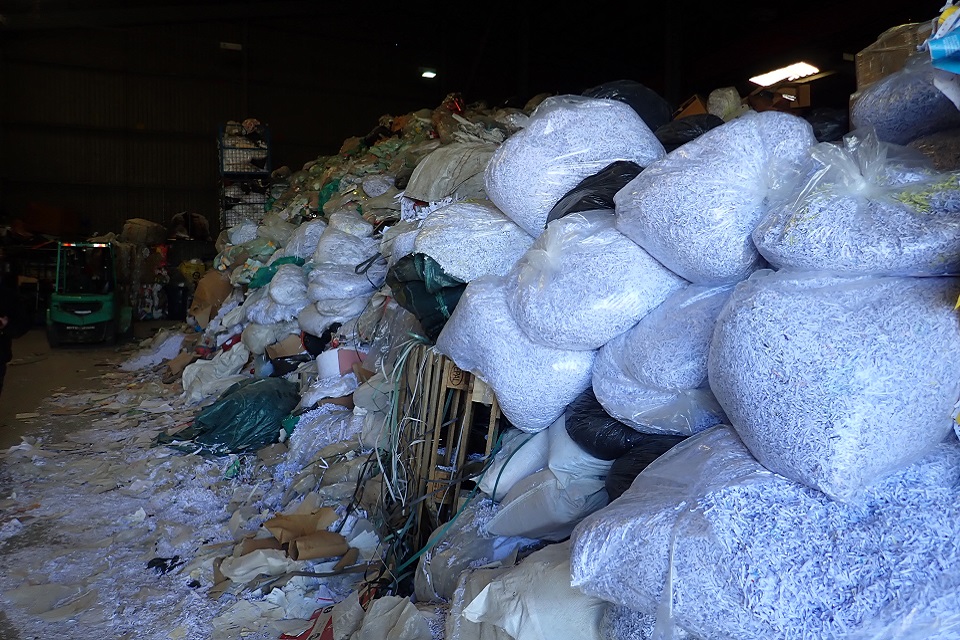 The image shows some of the waste stored on site.