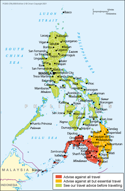 travel advisory entering philippines