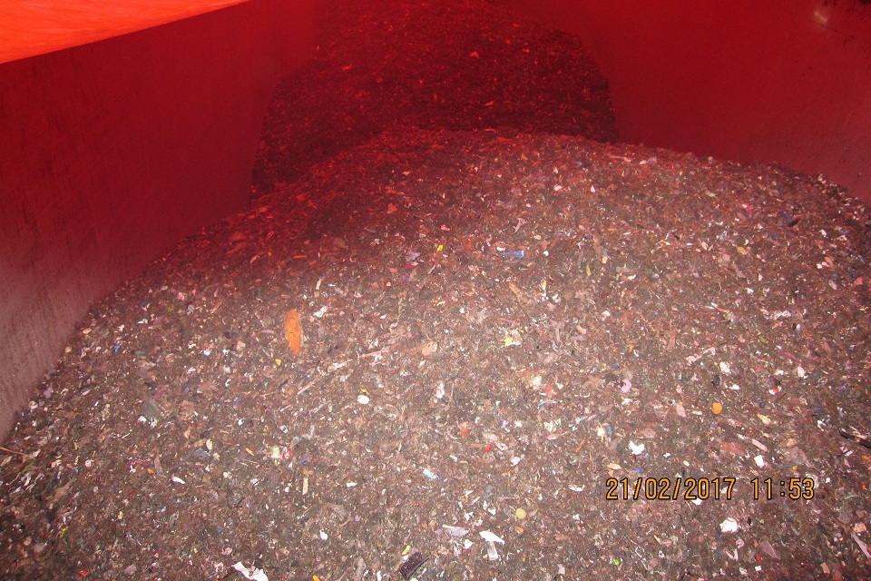 Image shows the mixed waste on site