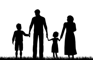 Silhouette of family