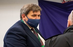 Crime and Policing Minister Kit Malthouse at Dstl, the Defence Science and Technology Laboratory