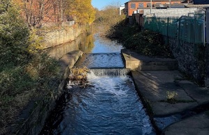 Images shows the River Skerne at Darlington town centre