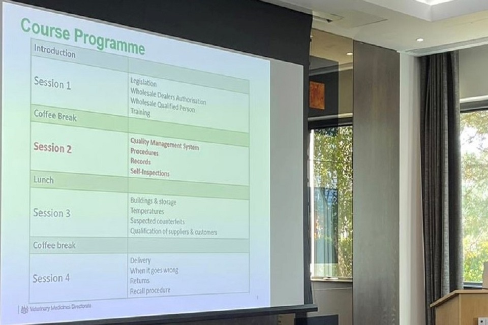 Online training for veterinary Wholesale Qualified Persons (WQPs)