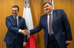 Minister Camilleri with Minister Malthouse at the Home Office