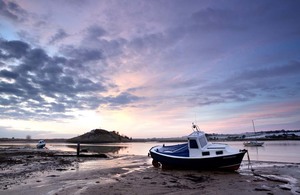 Boats on coastline