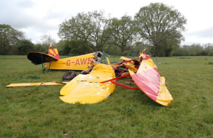Accident site showing tail and mainplane positions