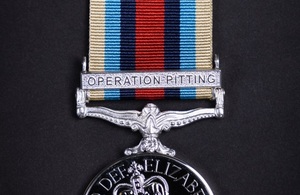 The Operation Pitting clasp and medal.