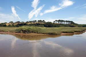 The mouth of the River Otter at Budleigh Salterton, East Devon