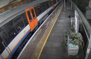 CCTV showing the train and platform involved (image courtesy of Arriva Rail London)
