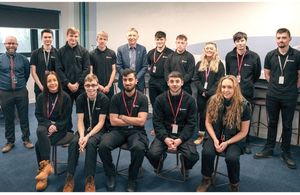 Magnox Chief Operating Officer Paul Winkle with some of our current apprentices