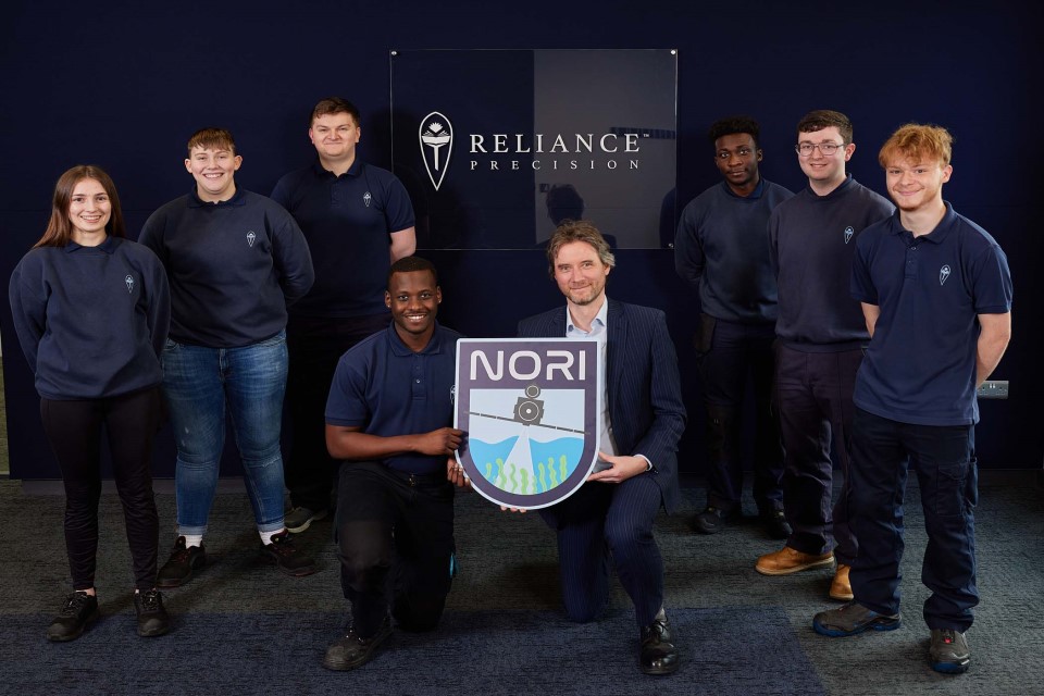 Team Nori from left to right Maria Perrins, Courtney Livsey, Daniel Haigh, Charles Mukoyi, Tom Worsley, Daniel Lewis, Rory White and Sam Spurr. Credit: UK Space Agency