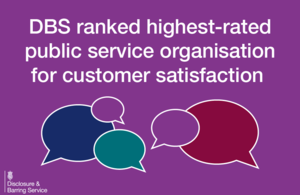Decorative image that reads: DBS ranked highest-rated public service organisation for public satisfaction