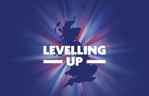 Graphic of the UK with the words Levelling Up