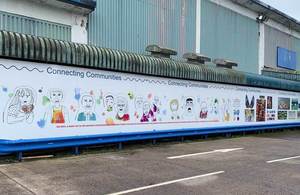 Connecting communities artwork on community wall