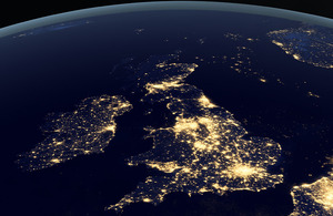 UK at night