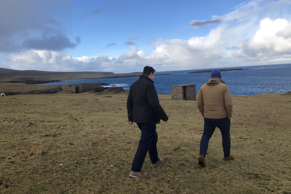 Minister Iain Stewart in Unst