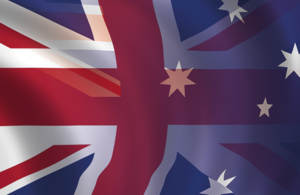 UK and Australia flags together