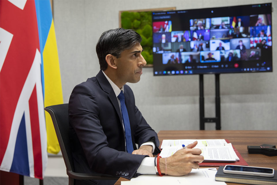 Rishi Sunak calls on G7 Finance Ministers and Central Bank Governors to go faster and further in support of Ukraine
