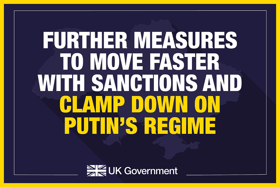 Further measures to move faster with sanctions and clamp down on Putin's regime