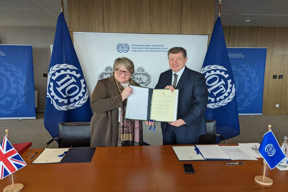 Work and Pensions Secretary Thérèse Coffey deposits treaty tackling workplace violence, completing the ratification process for the UK.