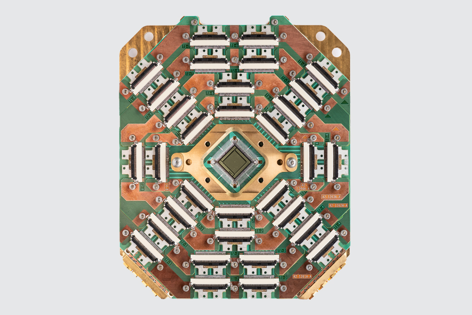 A very small computer chip.