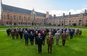 Group photograph of conference attendees in Keble College, Oxford