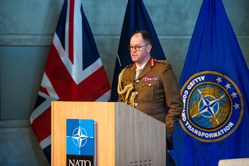 General Sir Patrick Sanders speaking at the conference. 