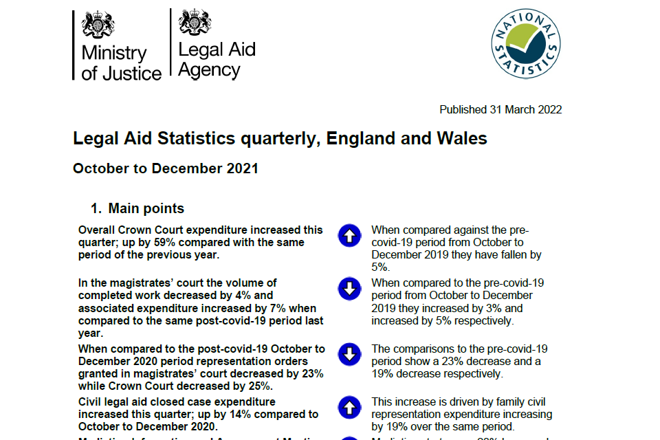 Legal Aid Statistics Bulletin Print version in pdf 