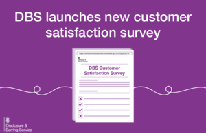 Graphic that shows a survey icon, and reads: DBS launches new customer satisfaction survey