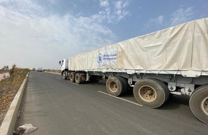 World Food Programme truck travelling to Tigray