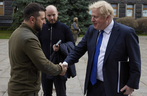 The Prime Minister Boris Johnson meets Volodymyr Zelensky in Kyiv, Ukraine.