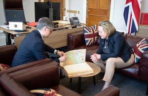 International Trade Secretary Anne-Marie Trevelyan and Ukrainian Ambassador to the UK His Excellency Vadym Prystaiko