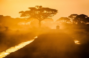 Vehicle Dusty Road Sunset