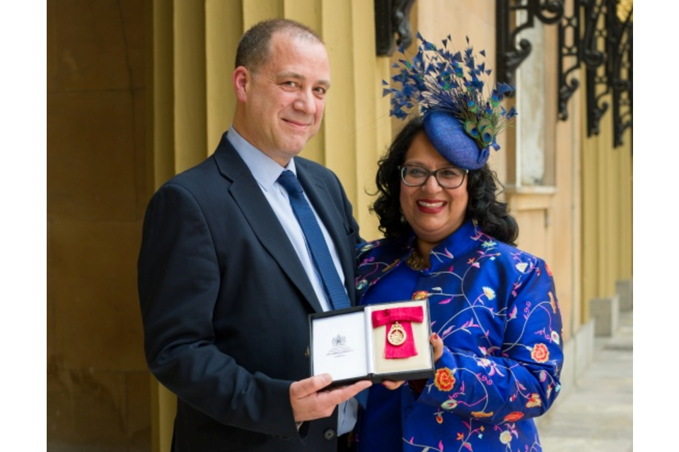 Mel Nebhrajani CB receives investiture