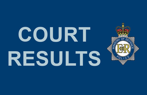 Force crest (decorative) with ‘Court Results’ words