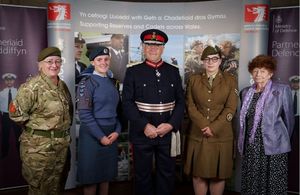 Lord-Lieutenant and a group of military people smiling