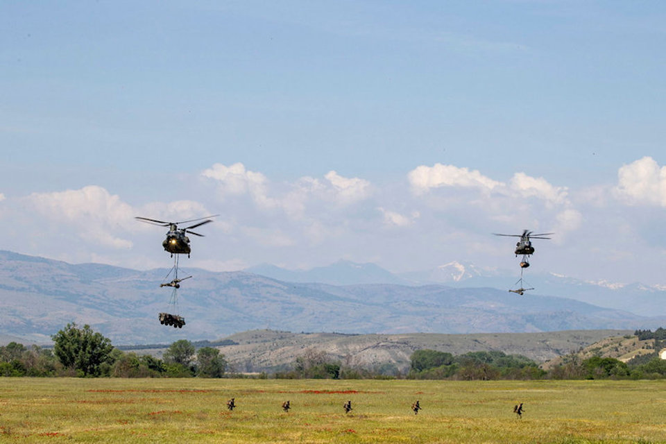 British Army on manoeuvres in North Macedonia