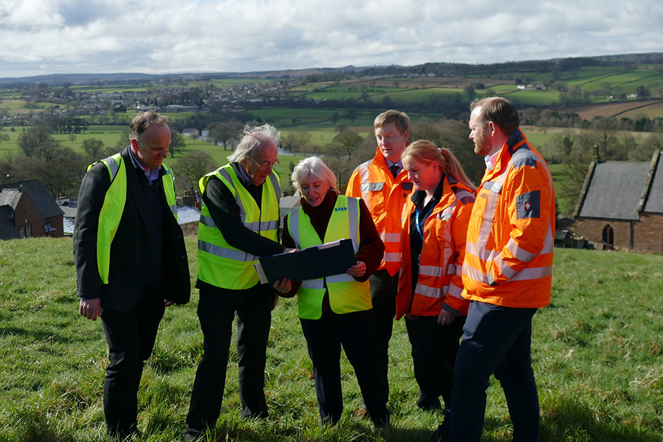 Nadine Dorries, Secretary of State, with Broadband for the Rural North (B4RN) in the village of Kirkoswald near Penrith
