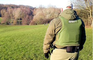 The back of an Environment Agency bailiff