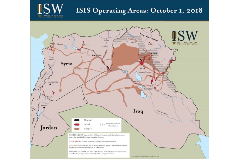Institute for the Study of War Map of ISIL’s Operating Areas – used in the case of SMO1.