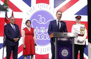 British Ambassador to Lebanon, Dr Ian Collard making his speech during the Queen’s Birthday Party