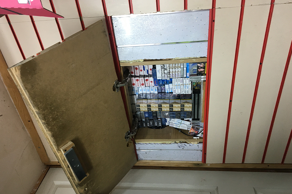 Concealed compartment storing illegal tobacco