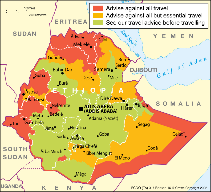 fco travel advice ethiopia