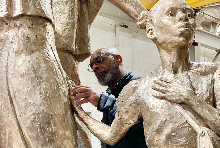 Basil Watson and sculpture