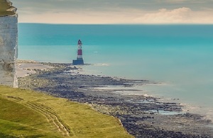 Beachy Head lighthouse on south coast of England